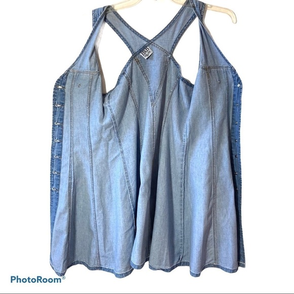 BWB Best World Brand Denim Button Front Vest Dress - Picture 7 of 10
